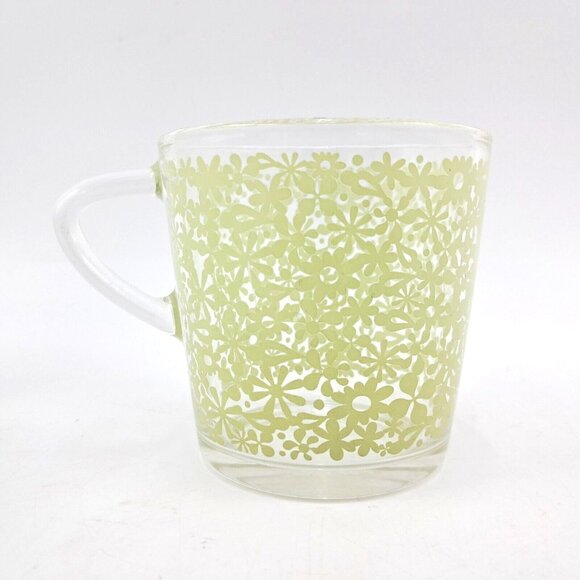 IKEA GODTA Glass Coffee Mug Tea Cup -Patterned Green Set of 4 - Picture 3 of 8